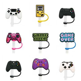 Custom soft Hot Game siliconen stro toppers accessoires cover charms Herbruikbare Splash Proof drinken stof plug decoratieve 8mm stro feestartikelen