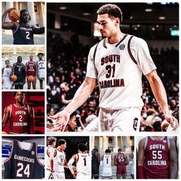 Aangepaste South Carolina Gamecocks basketbaltrui Ebrima Dibba Jacobi Wright Chico Carter Jr. Tre-Vaughn Minott Meechie Johnson Jr. Hayden Brown Zachary Davis