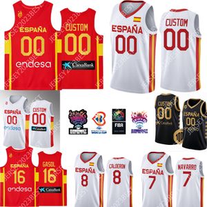 100e anniversaire de l'équipe nationale d'Espagne Espana 14 porte le maillot de basket-ball Euro Basket Willy Hernangomez Jersey Lorenzo Brown 16 7 Jaime Fernandez college 2023