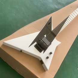 Forme spéciale personnalisée noir blanc guitare électrique Double secousse EMG micros actifs accessoires noirs