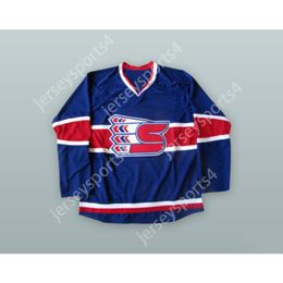 JERSEY DE HOCKEY AZUL DE SPOKANE CHIEFS personalizado NUEVO Top cosido S-M-L-XL-XXL-3XL-4XL-5XL-6XL