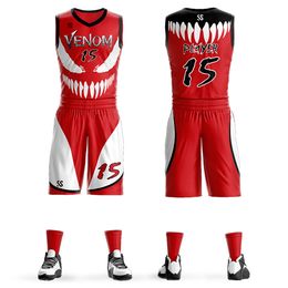 Imprimé sublimé des vêtements de sport personnalisés - Uniformes de maillot de basket des chemises et shorts de basket-ball pour hommes / jeunes Sports personnalisés