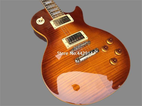 Meilleur standard personnalisé 1959 Flame Maple Top Purple Guitare électrique Axcess Neck Joint, Grover Tuners, Chrome Hardware, China Chibson Guitars 258