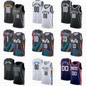 1 Mikal Bridges Spencer Dinwiddie Maillots de basket personnalisés Cameron Johnson Nicolas Claxton Cam Thomas Seth Curry Brooklyn Armoni Brooks Nets Patty Mills Simmons