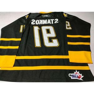 Personalizado Steven Stamkos Chl Sarnia Sting Hockey Jersey Um remendo Vintage Qualquer número e nome bordado costurado OHL Jerseys 33