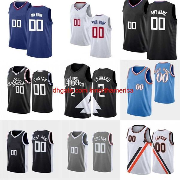 Maillot de basket-ball cousu sur mesure 11 John Wall 2 Kawhi 13 Paul Leonard George 1 Reggie Jackson 40 Ivica Zubac 33 Nicolas Batum 14 Terance Mann Jersey