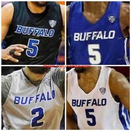 Maillot de basket Buffalo cousu sur mesure 23 Jamon Bivens 24 Tra'Von Fagan 33 Nick Perkins 41 Brock Bertram