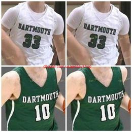 Op maat gestikt Dartmouth Big Green basketbalshirt 5 Ian Sistare 10 James Foye 11 Wes Slajchert 14 Guilien Smith 15 Brendan Barry