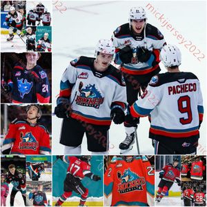 Op maat gemaakte Kelowna Rockets Jersey Max Graham Ty Hurley Trae Johnson Adam Kydd Jari Kykkanen Grady Lenton Mens Jeugd Kelowna Hockey Jerseys