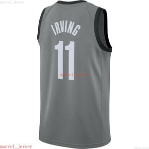 Cousue sur mesure Kyrie Irving # 11 Gray 2019-20 Jersey Swersey XS-6XL Browbacks Basketball Jerseys