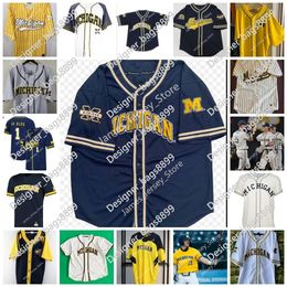 Op maat gestikt Michigan Wolverines College Baseball Jersey 37 CHASE ALLEN CONNOR OHALLORAN ANGELO SMITH CHRISTIAN BLAKELY JACOB DENNER NOAH RENNARD IAN KENNEDY