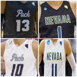 Camiseta de baloncesto cosida a medida de Nevada Wolf Pack 0 Tre'Shawn Thurman 1 Jalen Harris 2 Corey Henson 5 Nisre Zouzoua