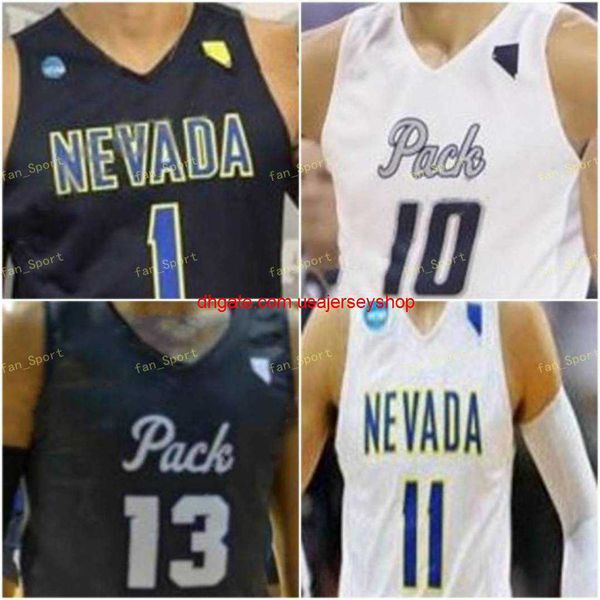 Camiseta de baloncesto cosida a medida de Nevada Wolf Pack 24 Caroline 40 Vincent Lee 42 K.J. Hymes 54 Zach Wurm