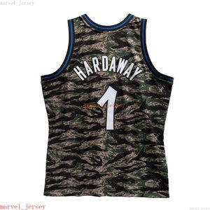 Custom gestikte cent hardaway tijger camo 1994-95 swingman jersey xs-6xl heren throwbacks basketbal jerseys goedkope mannen vrouwen