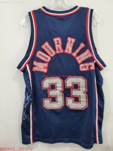 Custom Stitched Rare New Jersey Alonzo Mourning 33 Swingman Mens M XS-6XL Whowbacks Basketbal Jerseys Goedkope Heren Vrouwen Jongeren