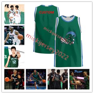 Custom gestikte Tulane Green Wave Basketball Jersey Mens Youth 24 Kevin Cross 25 Jaylen Forbes 33 Tylan Pope 34 Jake Shapiro 0 Logan Stephens 11 J.wood Tulane Jerseys