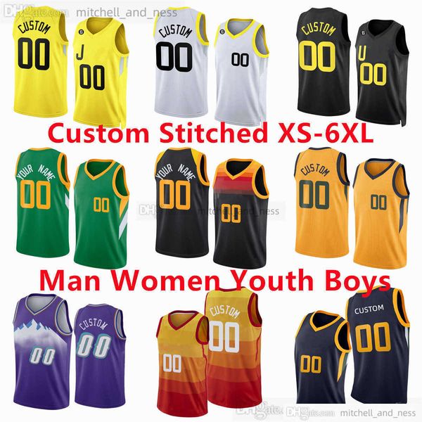 Maillot de basket XS-6XL cousu sur mesure avec 6 Patch 23 Lauri 2 Collin Markkanen Sexton Simone Fontecchio Mike Conley Malik Beasley Talen Horton-Tucker Clarkson