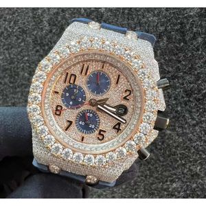 Bijoux en or en pierre personnalisée Bijoux Diamond Ice Out Fashion Hip Hop Moisanite Watch Moisanite