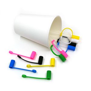 aangepaste stro toppers charmes siliconen rubberen hoes 8 kleuren drinken stof plug Geschikt voor decoratief rietje met 8 mm in diameter kinderfeest cadeau