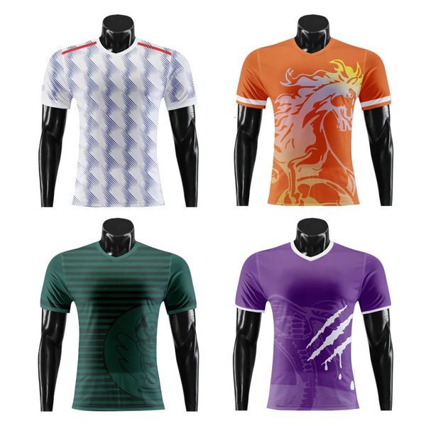 T-shirt de Football de sport d'équipe de Sublimation personnalisé, maillot de Football d'université pour jeunes garçons et filles, chemise à manches courtes WOX863 240228