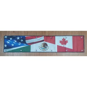 Banner de bandera de succión personalizada 1x5 pies 1x6.23 pies Tamaño de EE. UU. México Canadá Negro para camión