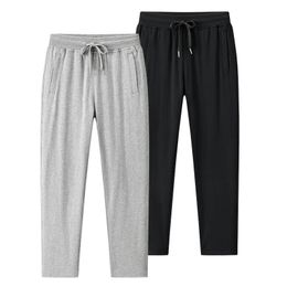 Pantalones deportivos de verano personalizados pantalones grises delgados de los hombres algodón para hombres bosques de tubo recto de gran tamaño pantalones casuales para hombres