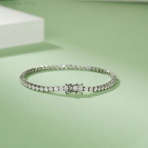 Aangepaste synthetische diamant 925 Silver Moissanite Iced Out Hip Hop Tennis Chain armband