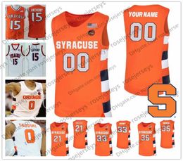Personnalisé Syracuse Orange 2020 Basketball N'importe quel numéro de nom Blanc 21 Marek Dolezaj 33 Elijah Hughes 35 Buddy Boeheim Hommes Jeunesse Enfant Jer6004106