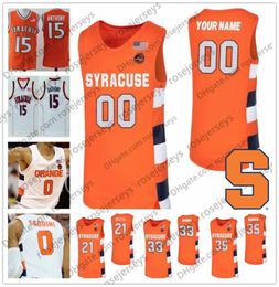 Custom syracuse orange 2020 basket-ball tout nom de nom blanc 21 Marek Dolezaj 33 Elijah Hughes 35 Buddy Boeheim Men Youth Kid Jer8171098