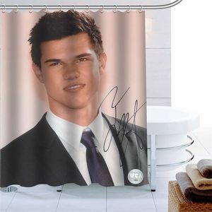 Aangepaste Taylor Lautner douchegordijn Waterdichte stofbad 180x180cm polyester badkamer T200711