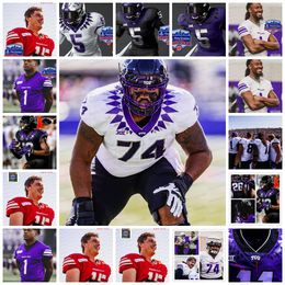 Maillot de football personnalisé TCU Horned Frogs 5 LaDainian Tomlinson 7 Kenny Hill 30 Garret Wallow 94 Corey Bethley cousu