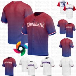 Équipe personnalisée République dominicaine 2023 Jersey classique mondial de baseball WBC Juan Soto Ketel Marte Wander Franco Jeremy Pena Rafael Devers Willy AD