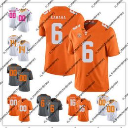 Custom Tennessee Volunteers #6 Alvin Kamara 16 Peyton Manning 1 Jason Witten 14 Eric Berry 2019 NCAA Football Vols Jersey Orange Gray