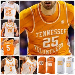 Aangepaste Tennessee vrijwilligers basketbalshirts 30 James 4 Tyreke Key 33 Uros Plavsic 0 Jonas Aidoo 15 Jahmai Mashack 11 Tobe Awaka voor