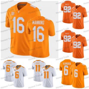 Custom Tennessee Volunteers voetbalshirt Alvin Kamara 16 Peyton Manning 11 Joshua Dobbs Jason Witten NCAA College heren dames jeugdshirts