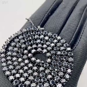 Collier de tennis personnalisé, chaîne de tennis en diamant Moissanite noir de 3mm