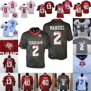 AANGEPASTE Texas AM Aggie voetbalshirt NCAA College Johnny Manziel Von Miller Haynes King Achane Smith Johnson Russell Jr. Gilbert Cooper St