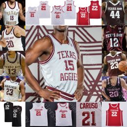 AANGEPASTE Texas A M Aggies basketbaltrui NCAA College Khris Middleton Alex Caruso Quenton Jackson Coleman III Tyrece Radford Marcus William