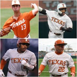 Custom Texas Longhorns honkbal genaaid trui gepersonaliseerd elke naamnummer Lance Ford Eric Kennedy Michael McCann Peter Geib Jayden Duplantier