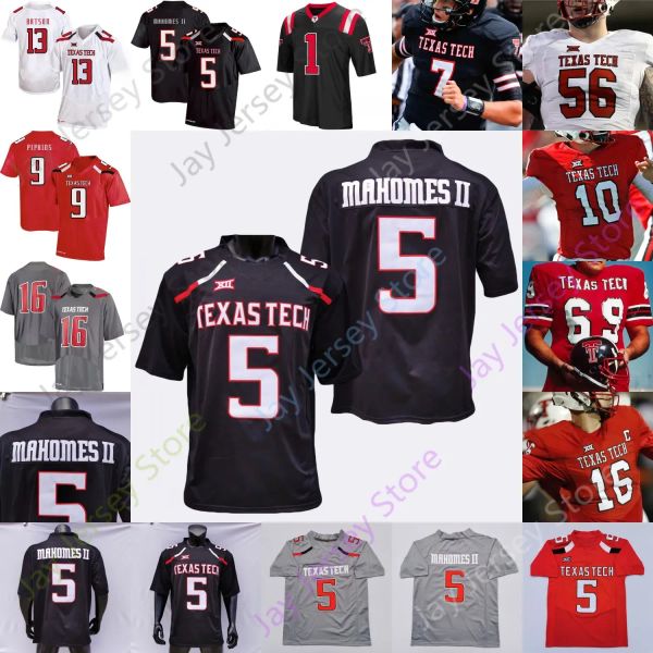 PERSONALIZADO Texas Tech TTU Patrick Football Jersey College Patrick Mahomes II Donovan Smith Tahj Brooks Jerand Bradley Loic Fouonji Blidi Merriwe