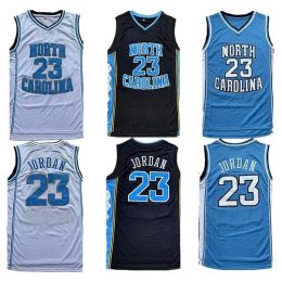 Aangepaste de beste NCAA North Carolina basketbalshirts Tar Heels 23 Michael gestikt Jersey UNC College man zwart wit blauw mannen