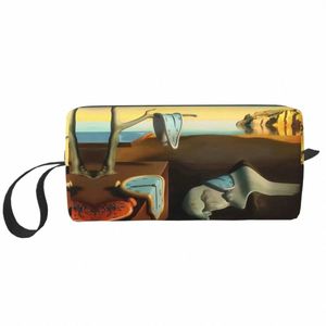 Personnalisé La persistance de la mémoire par Saador Dali Voyage Cosmétique Sac Horloge Surréalisme Art Maquillage De Toilette De Stockage Dopp Kit L1TM #