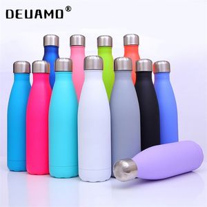 Bouteille thermos personnalisée pour bouteilles d'eau Fiole à vide isolée à double paroi Coupe en acier inoxydable Sports de plein air Drinkware 201221