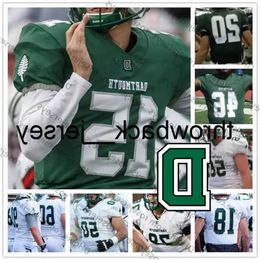 Personnalisé Thr Dartmouth Big Green Football N'importe quel numéro de nom Blanc 12 Derek Kyler 13 Jared Gerbino 31 Caylin Parker 42 Connor Rempel Jersey High