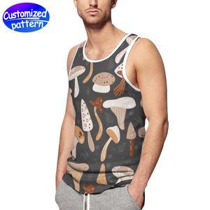 Op maat gemaakt strak vest met volledige print mouwloos lichtgewicht comfortabel duurzaam lente/zomer casual mode alles 95% polyester +5% spandex 130g Donkergrijs