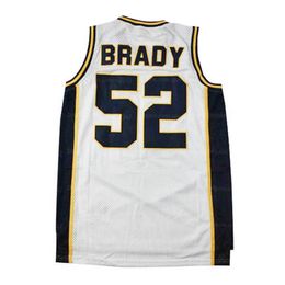 Custom Tom Brady # 52 High School Basketball Jersey Men's Ed White Any Nom Number Jerseys Taille S-4xl Top Quality