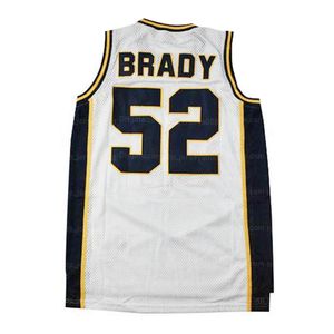 Personnalisé Tom Brady # 52 High School Basketball Jersey Hommes Cousu Blanc N'importe quel Nom Numéro Maillots Taille S-4XL