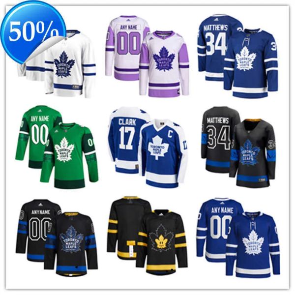 PERSONALIZADO Toronto Maple Custom Leafs Hockey Jerseys 88 William Nylander 44 Morgan Rielly 35 Ilya Samsonov 2 Luke Schenn John Tavares Conor Timm