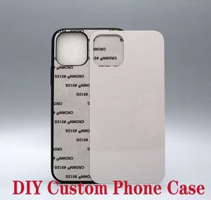 Étui de téléphone personnalisé TPU PC Blank 2D Sublimation Transfert de chaleur en plastique dur avec inserts en aluminium pour iPhone 14 13 11 12 XS MAX Samsung S10 NOTE 9