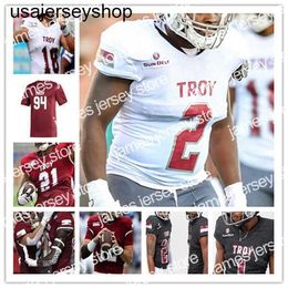 Aangepaste Troy Trojan College voetbalshirt Taylor Powell Kimani Vidal Tez John